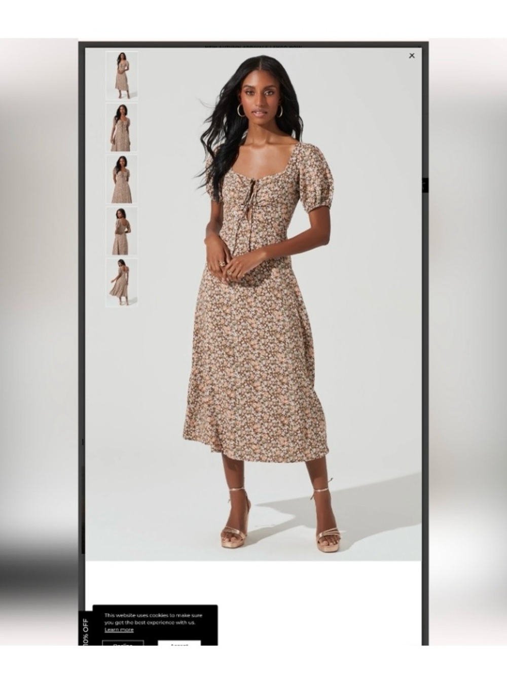 Astr Floral Mini Dress in Brown and Cream